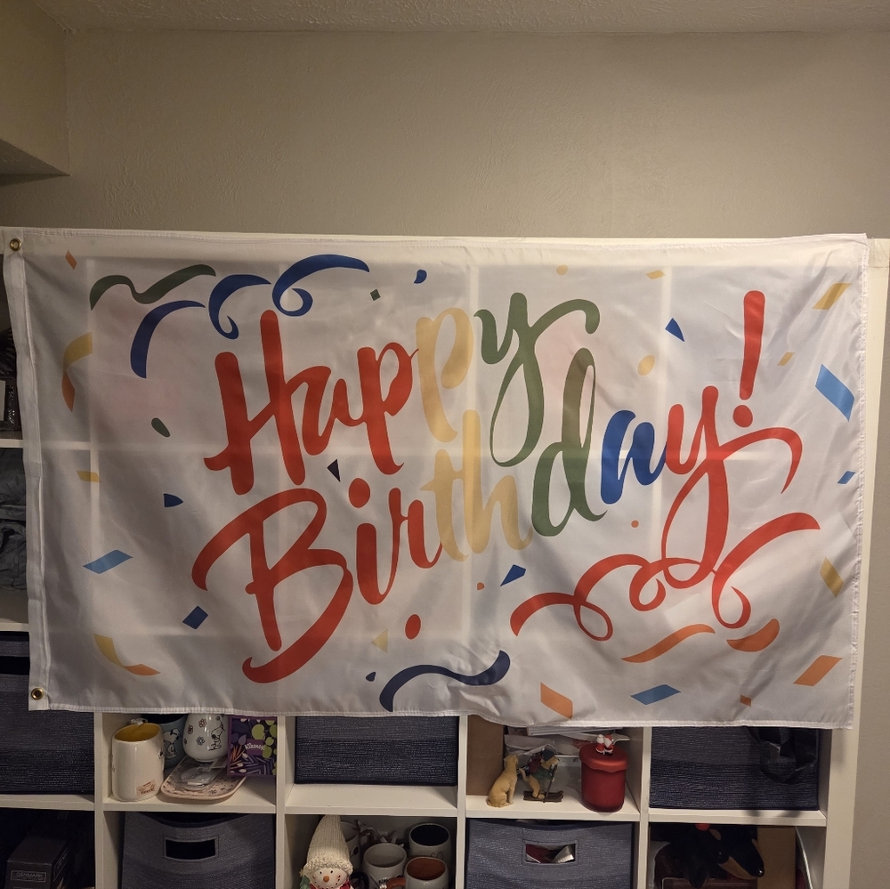 COLORFUL HAPPY BIRTHDAY DAY BANNER/FLAG